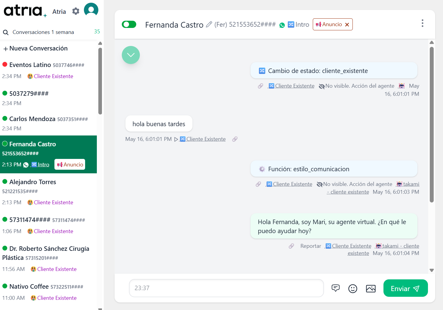 Atria platform screenshot 1